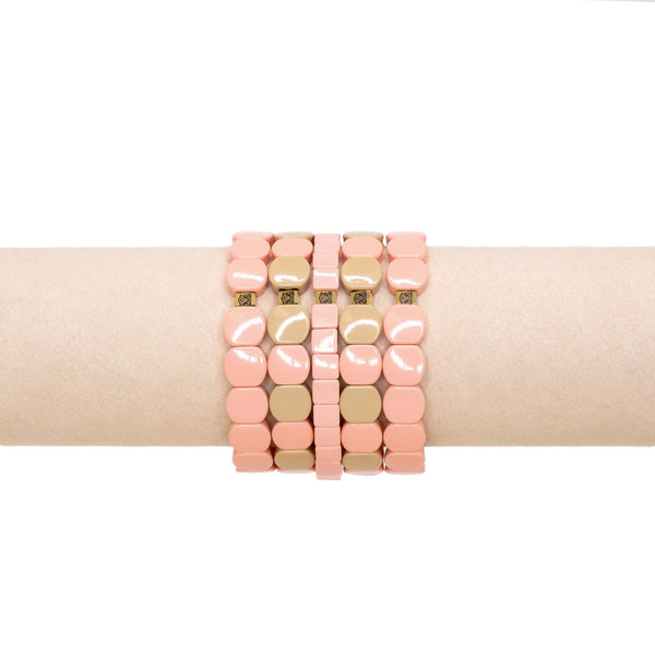 Set 5 Bracciali Smaltato Mix Rosa - Avana